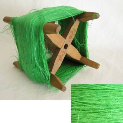 Wooden Thread Spool (Itomaki), w Green Silk